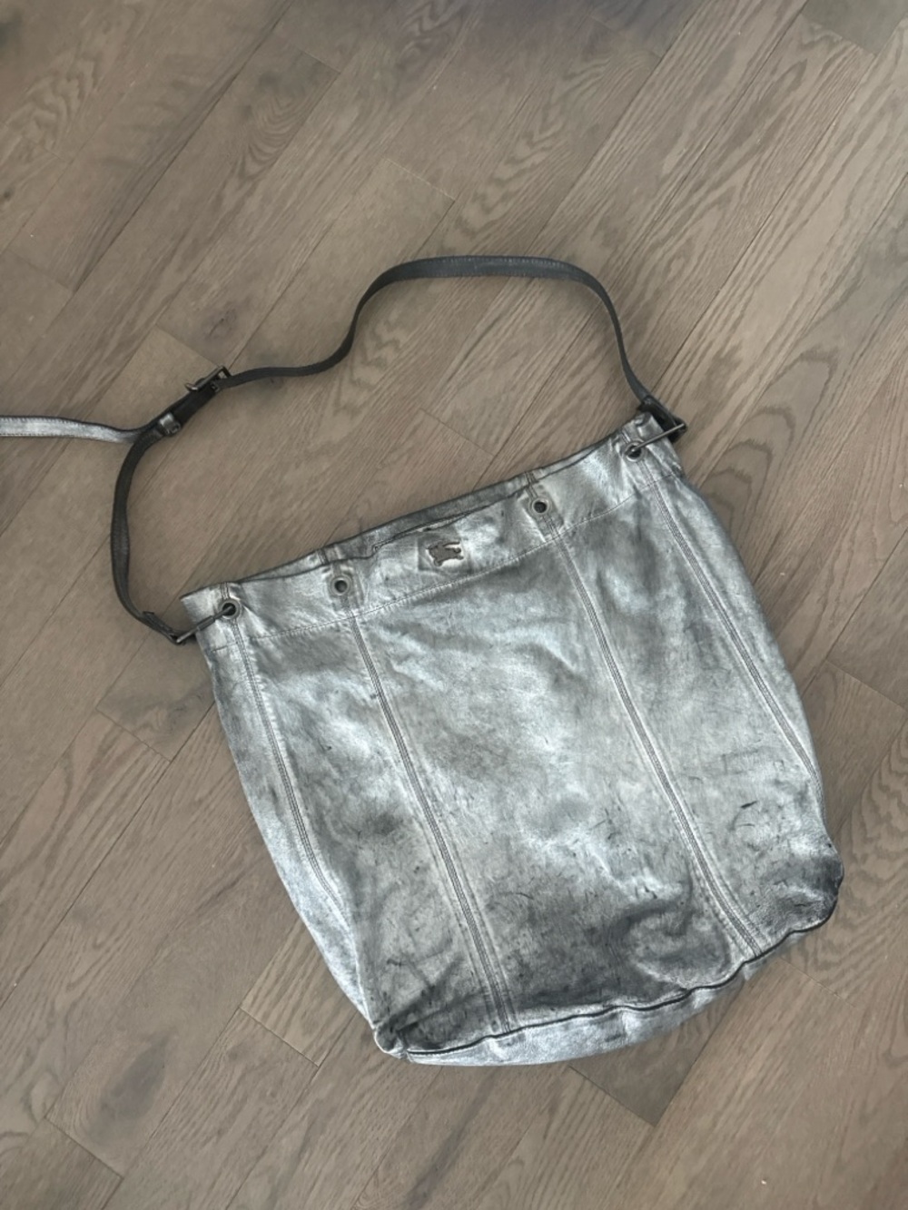 Burberry Silver Leather Shoulder Bag - Women